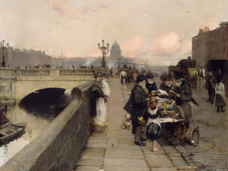 1859-Walter Osborne - Un venditore di libri per le strade di Dublino (1889)